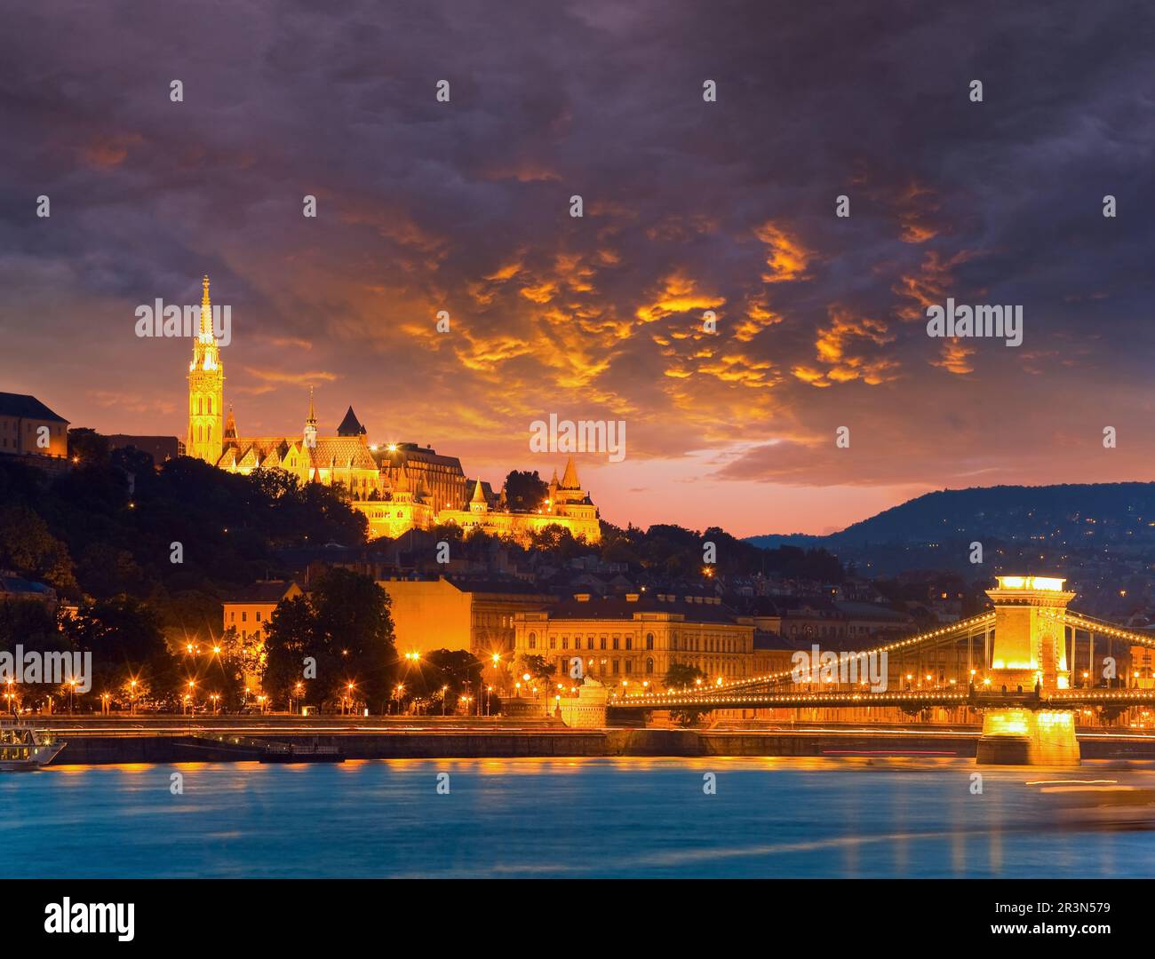 Budapest-Nachtansicht Stockfoto