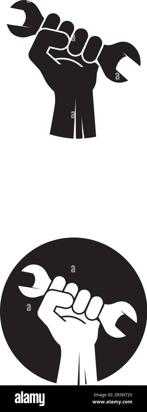 Hand- und Hilfevektorlogo und Symbolvorlagen-Symbol-App Stock Vektor