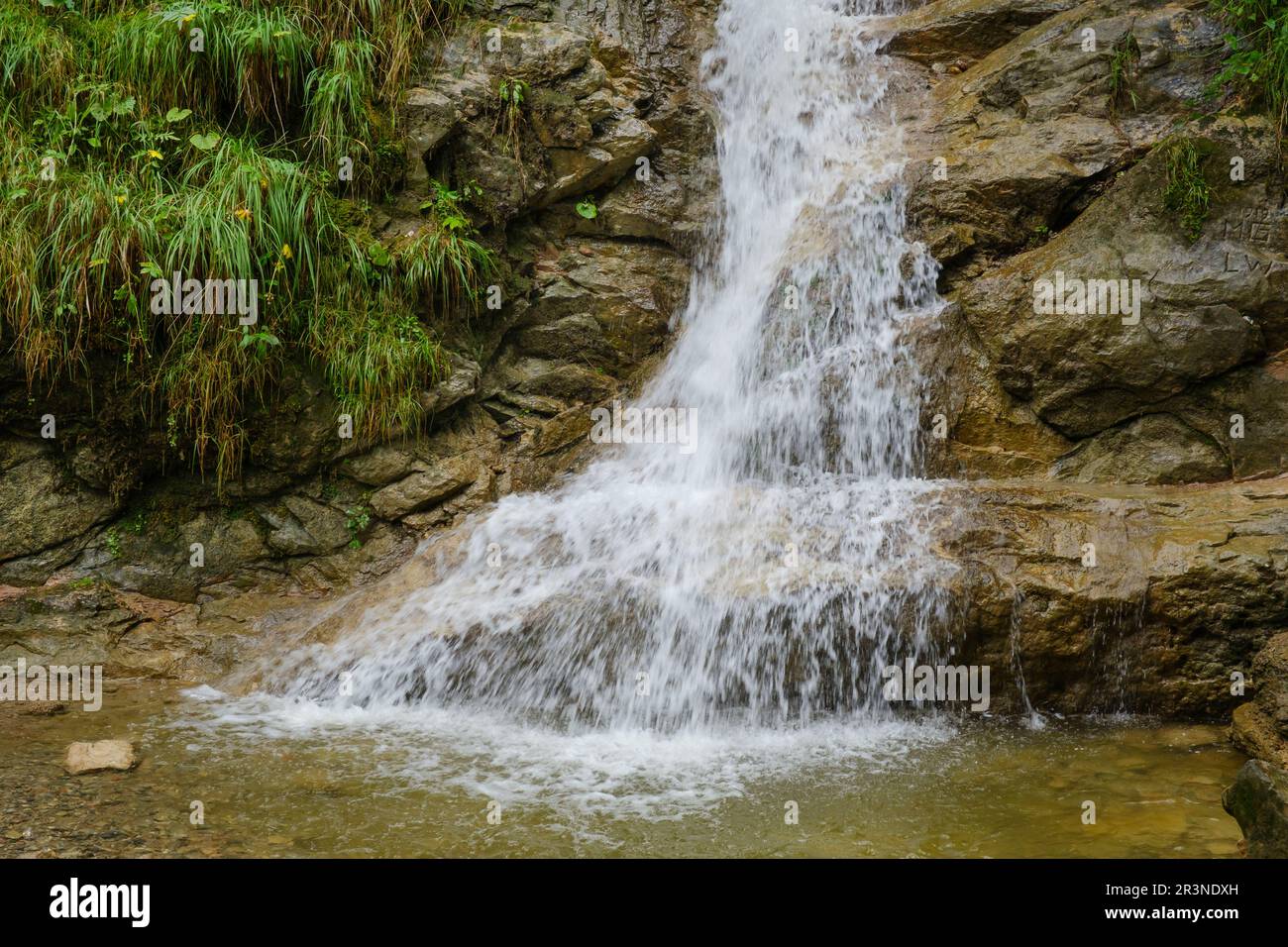 Wasserfall im Hoellschlucht Canyon, Nesselwang, Allgaeu Stockfoto