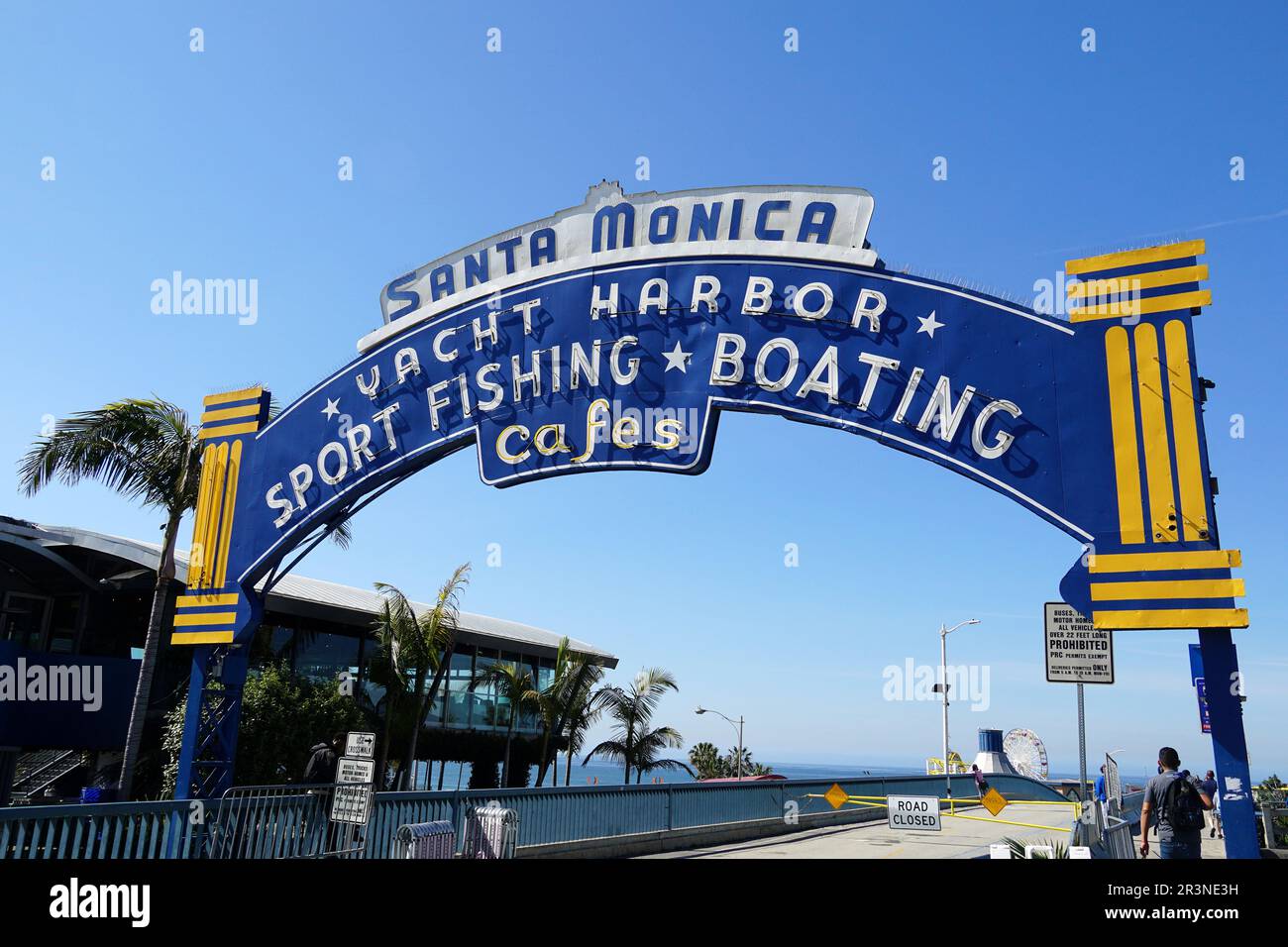 Yacht Harbor Schild, State Beach, Santa Monica, Los Angeles County, Kalifornien, USA, Nordamerika Stockfoto