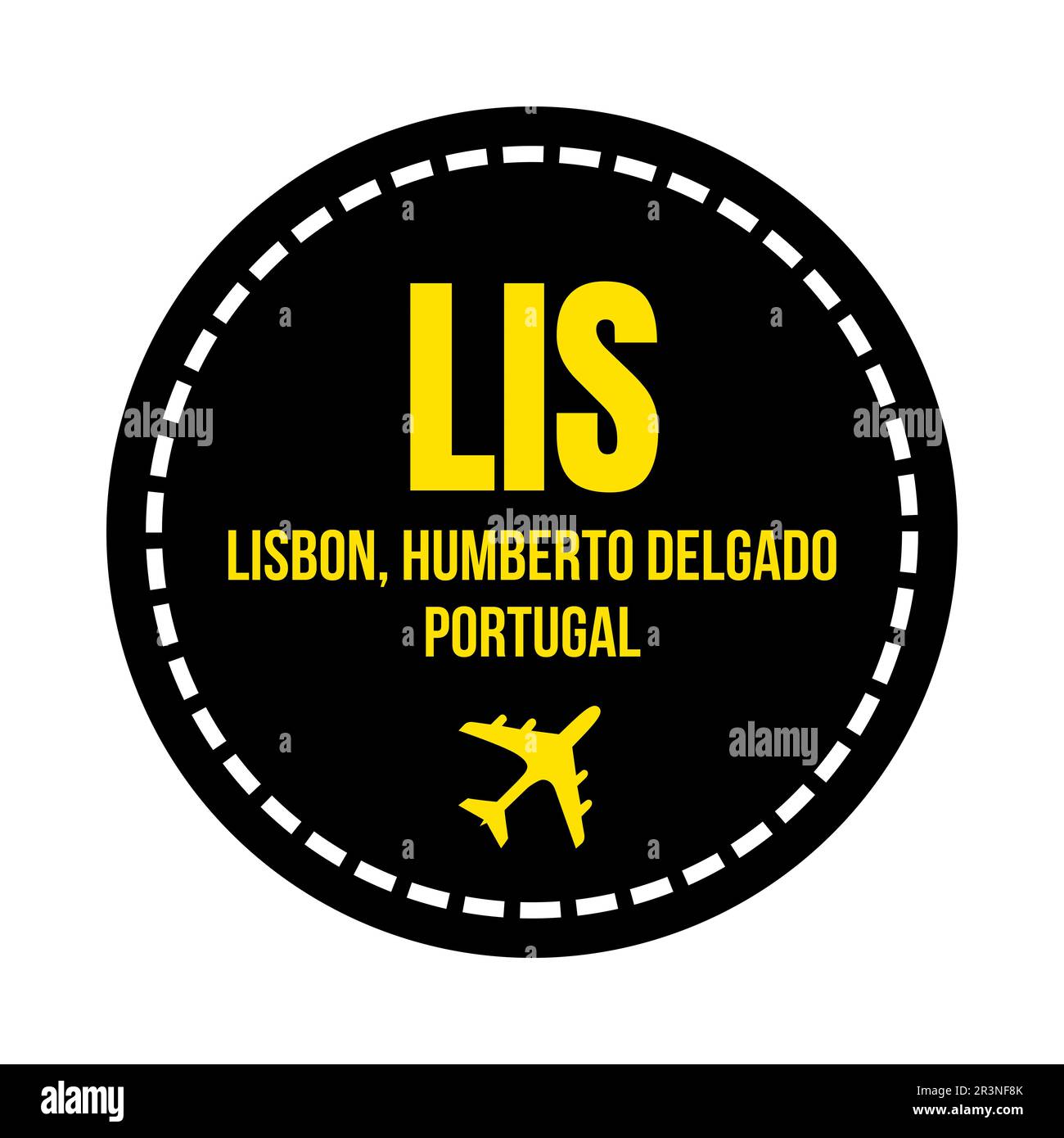 Symbol für den Flughafen LIS Lissabon Stockfoto