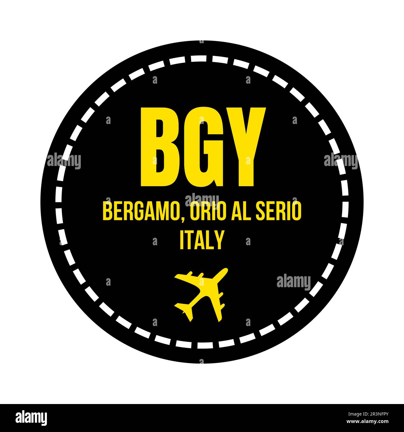 Symbol für den Flughafen BGY Bergamo Stockfoto