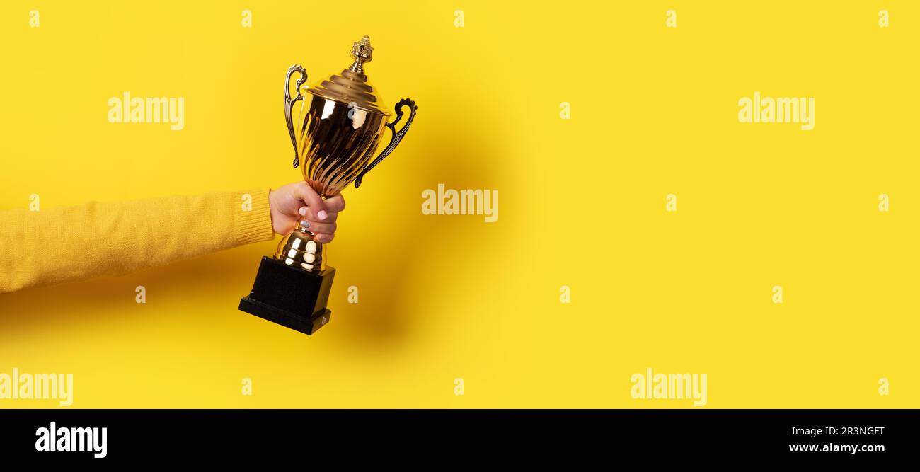 Goldene Trophäe Panorama Stockfoto