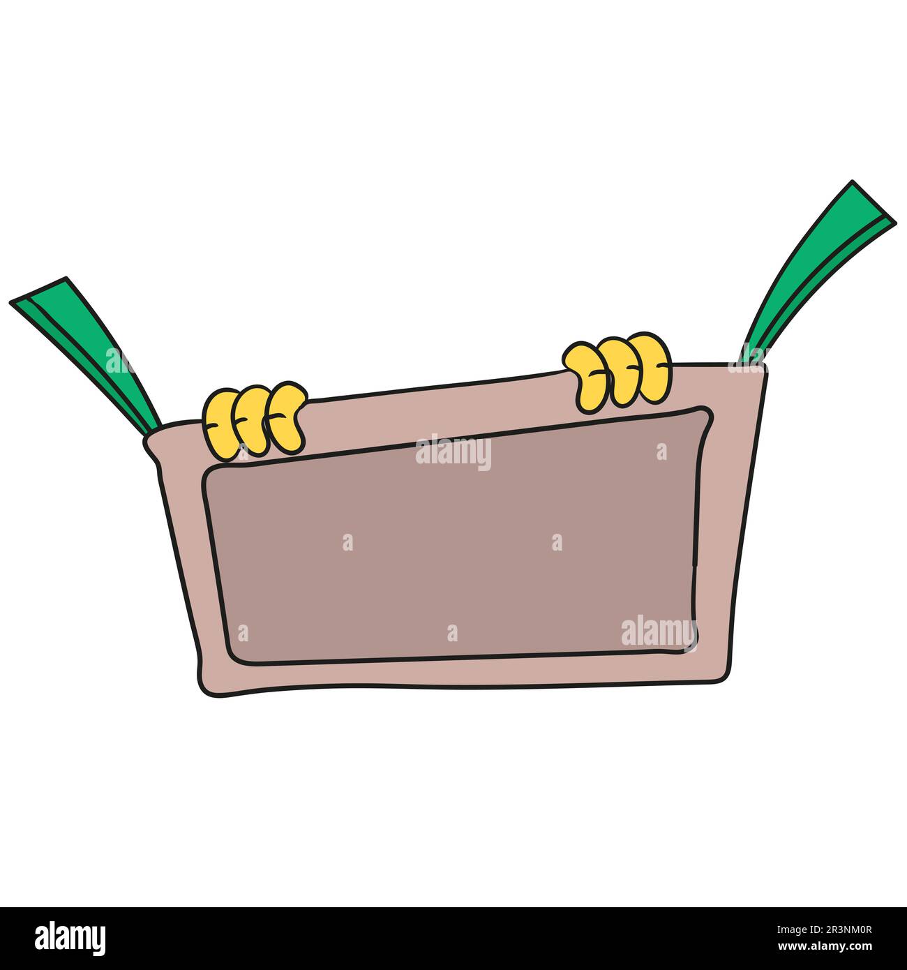 Leere Schablone für Text. Bild des doodle-Symbols Stockfoto