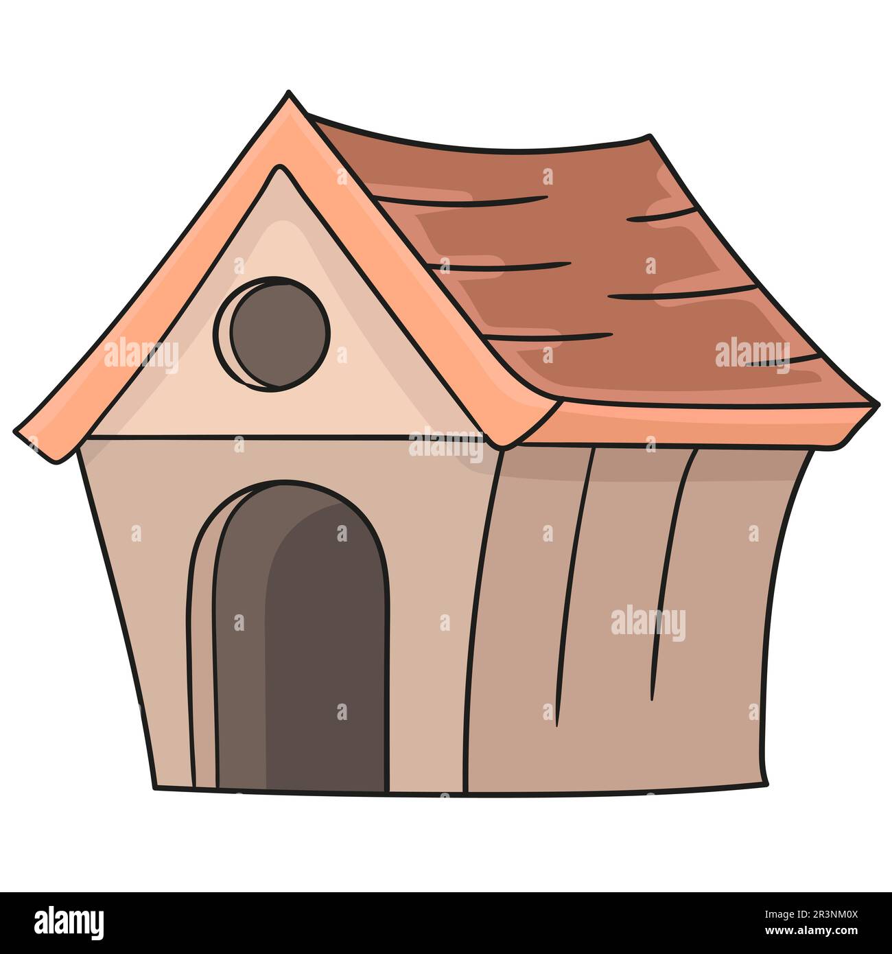Hundehütten aus Holz. Bild des doodle-Symbols Stockfoto