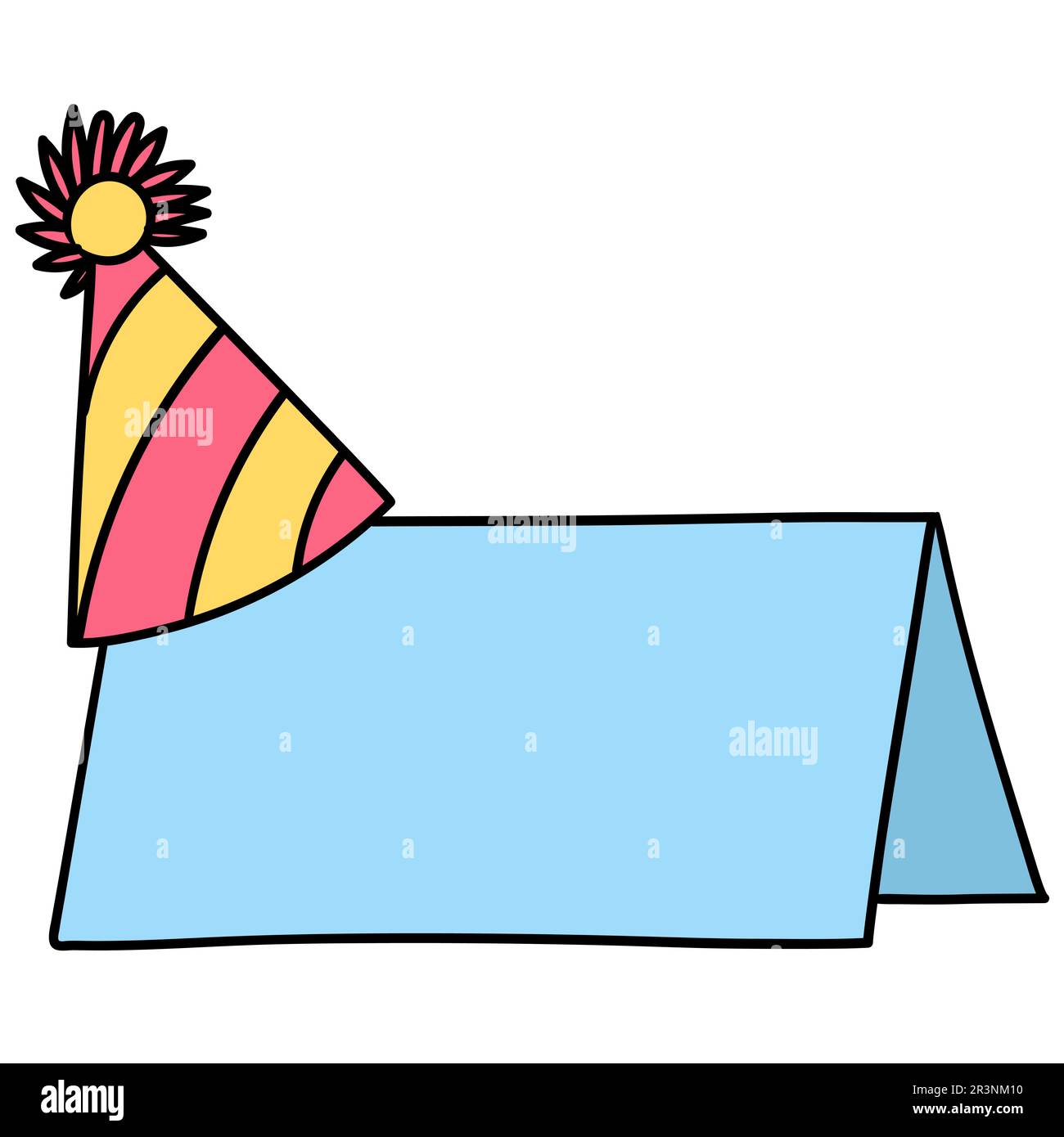 Leerer Papierbereich für die Textvorlage. Bild des doodle-Symbols Stockfoto