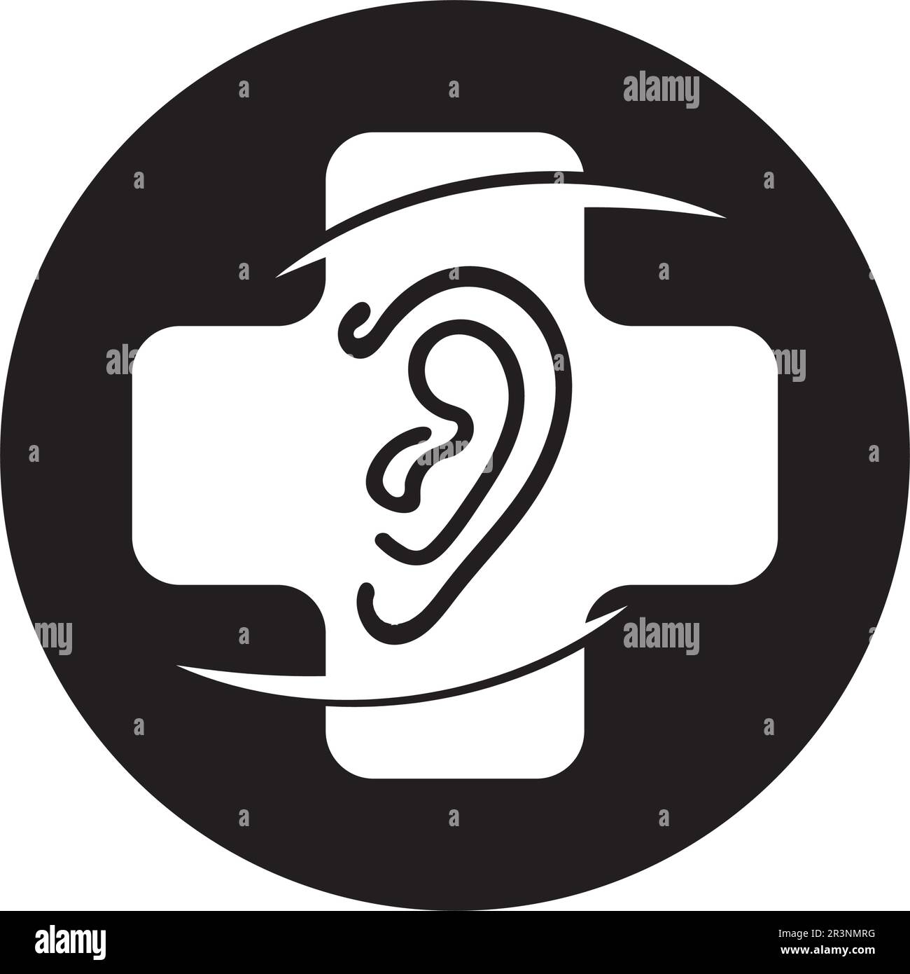 Ohr und Diagnose Gesundheit Logo desain und Vektor Stock Vektor