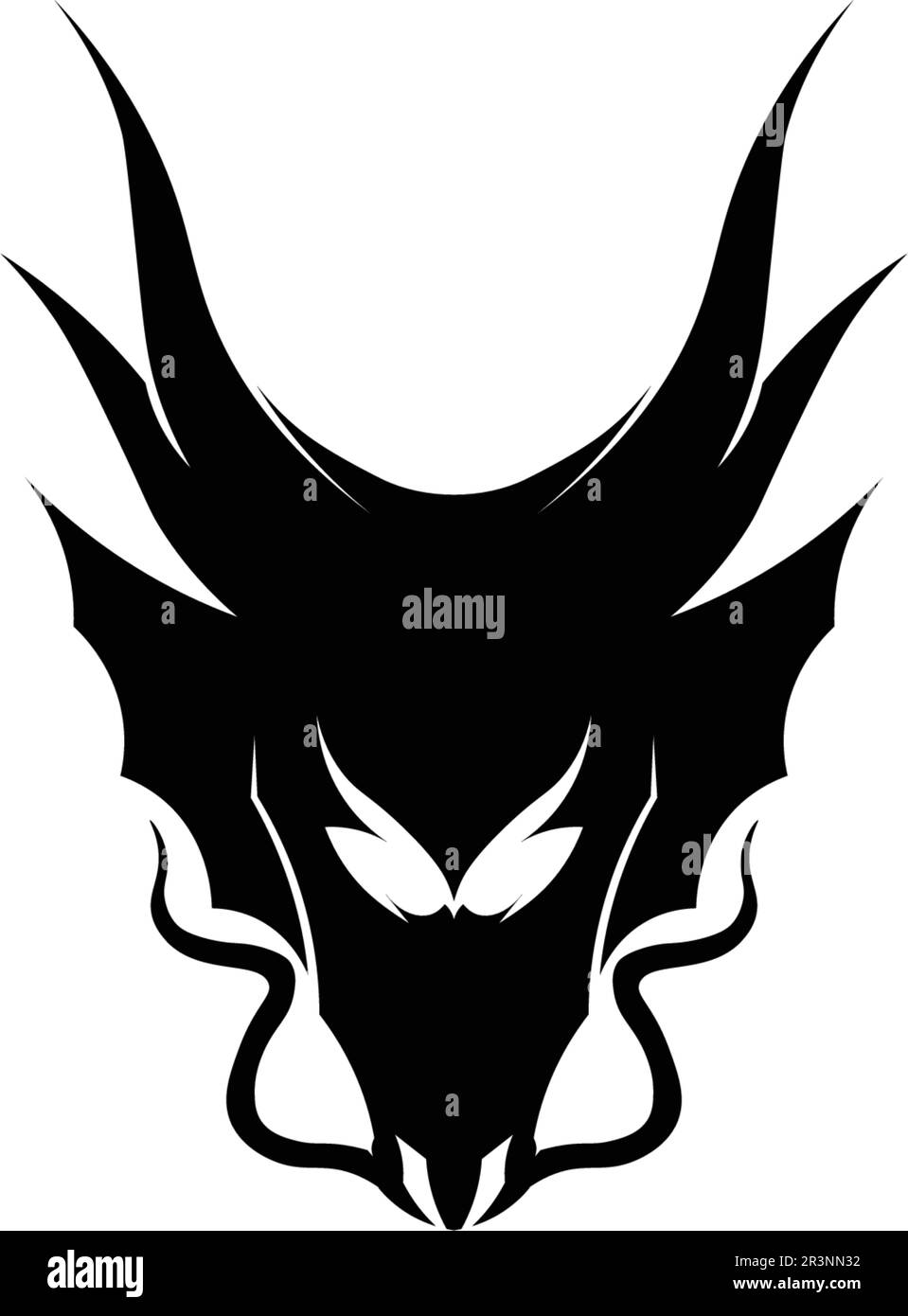 Kopf dragon flachen Farbe logo template Vector Illustration Stock Vektor