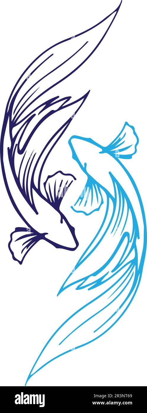 Vorlage für das Fish-Logo Kreatives Vektorsymbol des Angelclubs oder online Stock Vektor