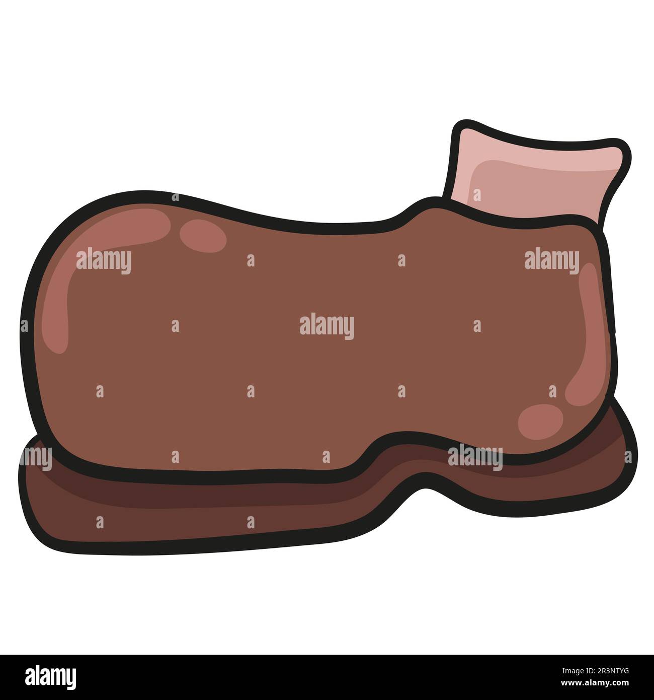 Slipper für die Arbeit in Braun. Bild des doodle-Symbols Stockfoto