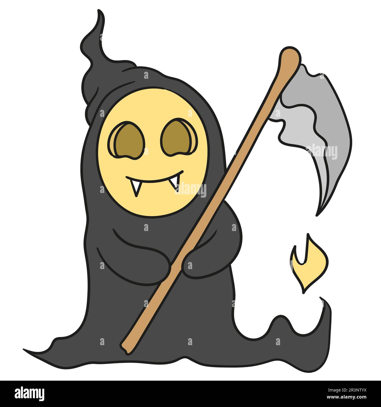 Der Shinigami-Charakter, der Engel des Todes. Bild des doodle-Symbols Stockfoto