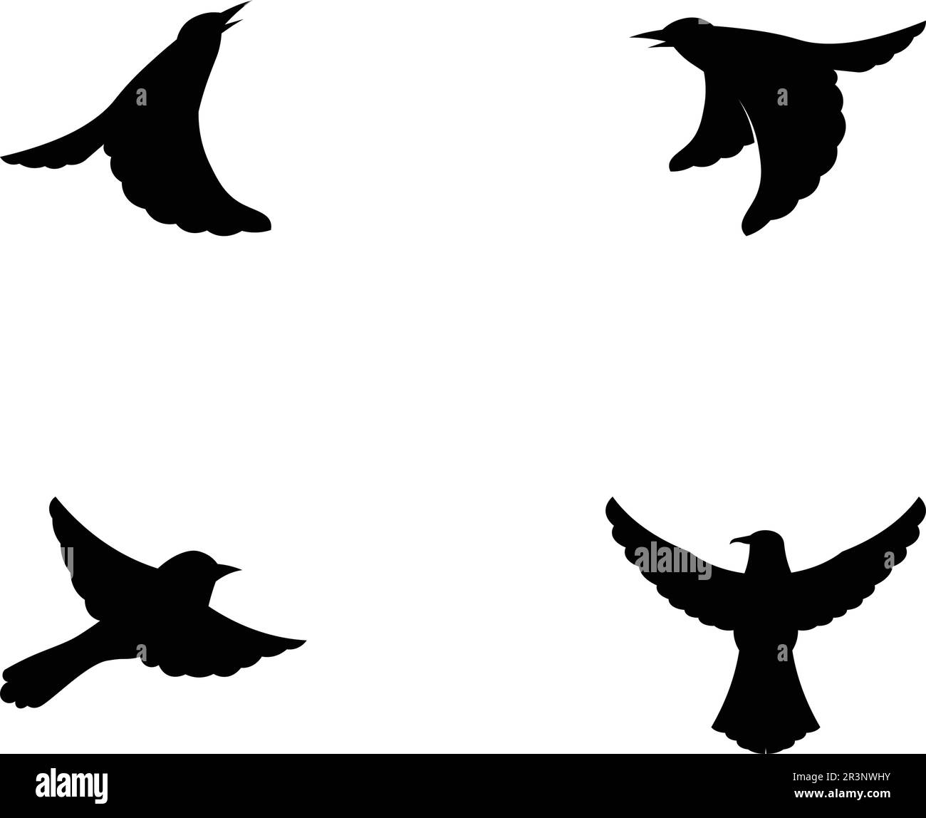 Vector - Vektorzeichen abstrakter Vogel im Flug Hahn und Huhn Stock Vektor