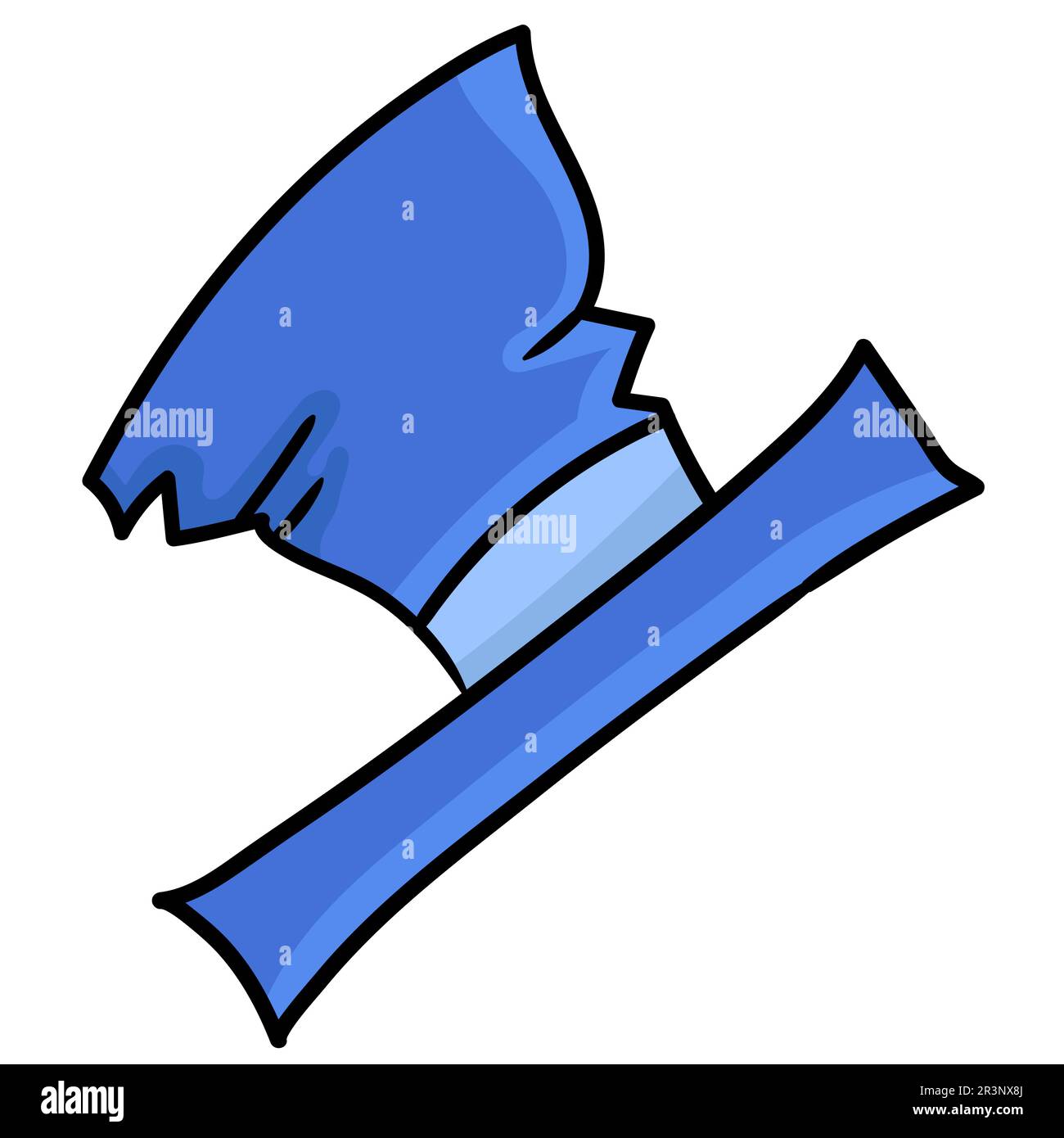 Der blaue Hut des Zauberers. Bild des doodle-Symbols Stockfoto
