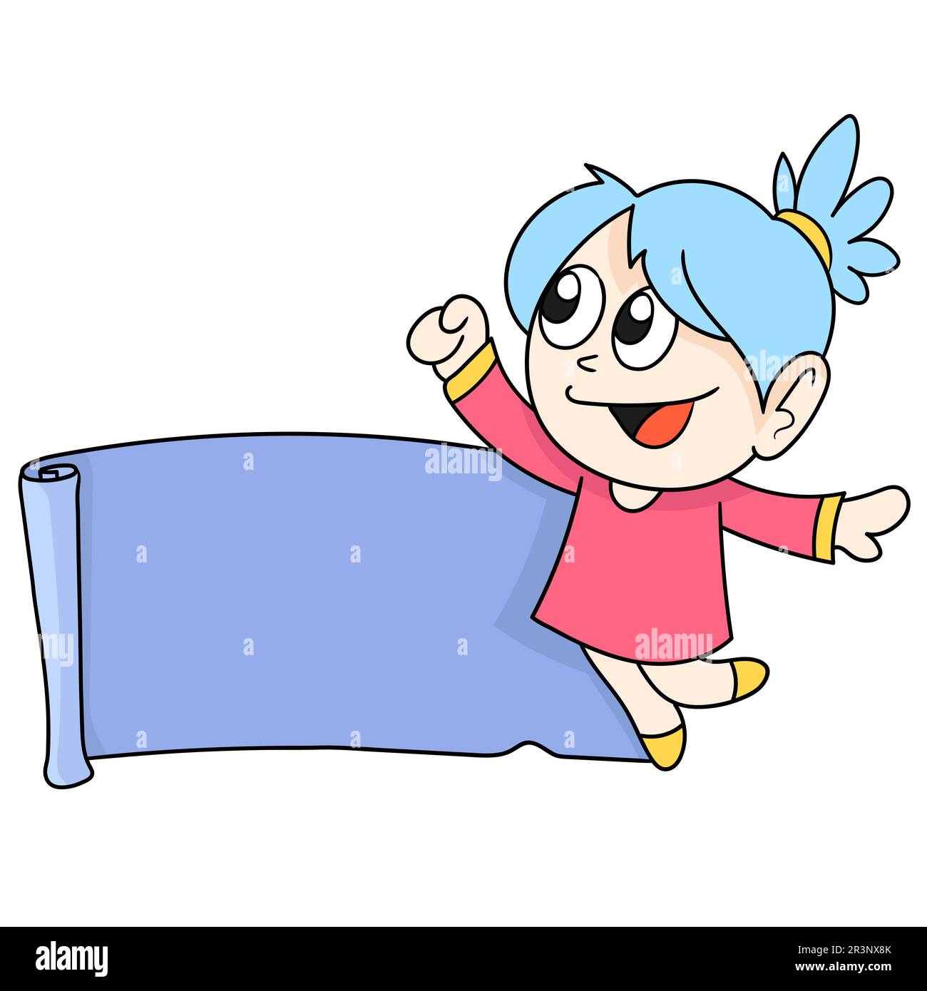 Leeres Banner mit Leerzeichen für Text. Bild des doodle-Symbols Stockfoto