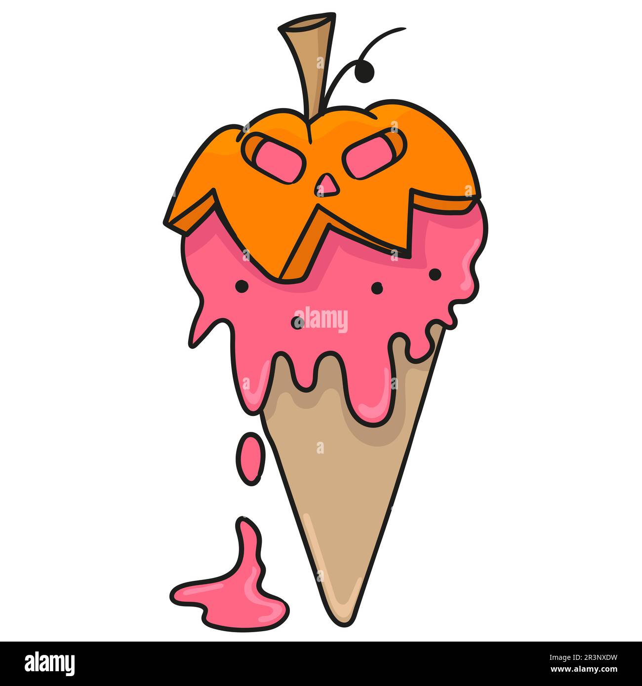 Halloween-Spezialeis. Bild des doodle-Symbols Stockfoto