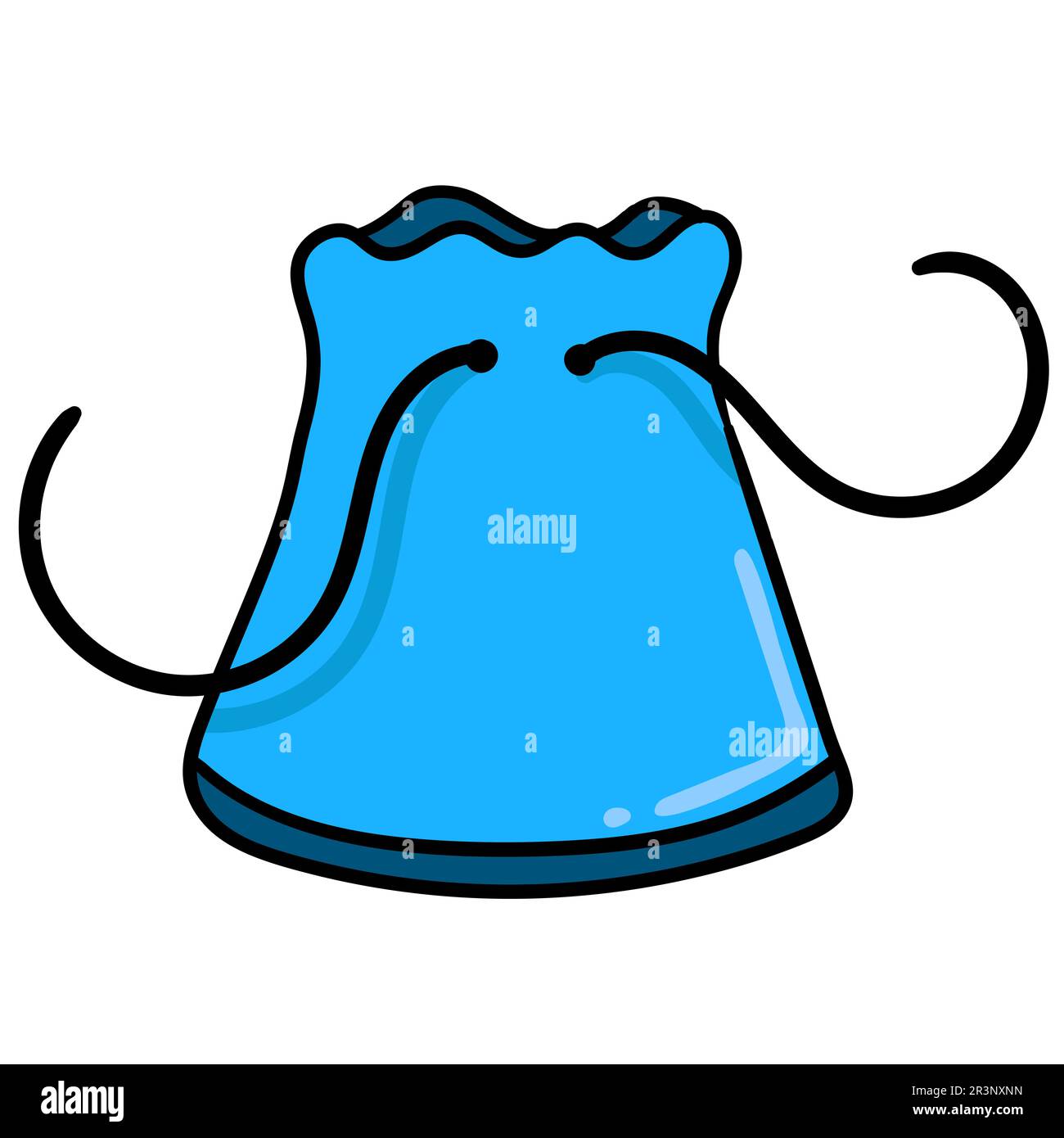 Beutelbehälter zur Aufbewahrung von Gegenständen. doodle Icon-Zeichnung Stockfoto