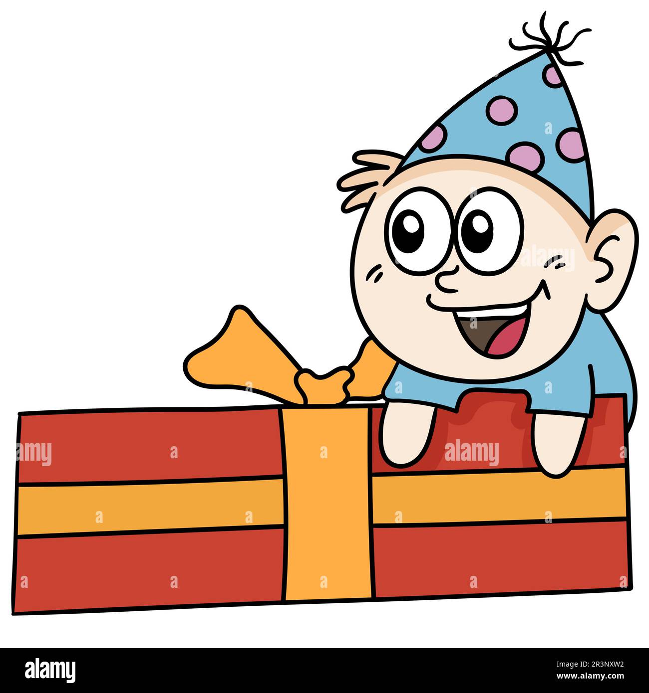 Geburtstagsgeschenke für Kinder. Bild des doodle-Symbols Stockfoto