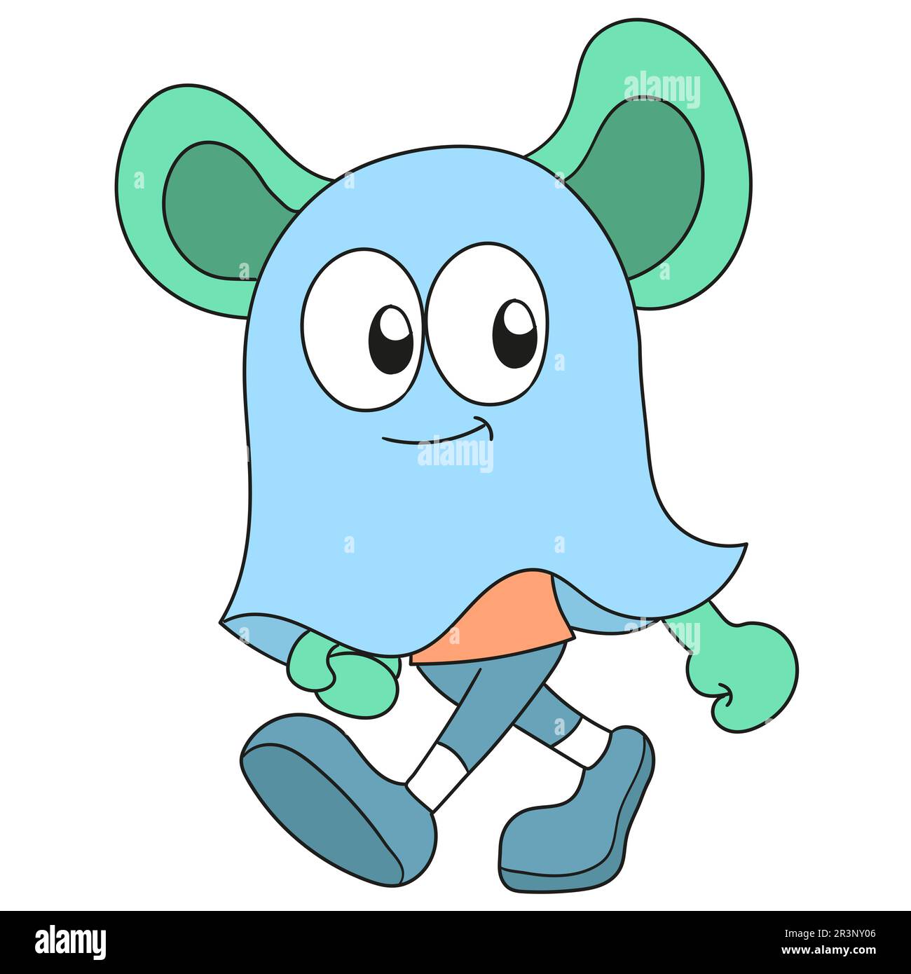 Tiere in halloween-Kostümen. Bild des doodle-Symbols Stockfoto