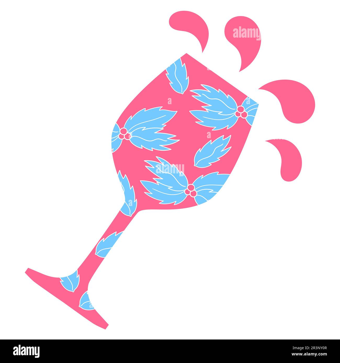 Chrisstmas Weingläser zum Toasten Silhouetten Rahmen mit Muster Stockfoto