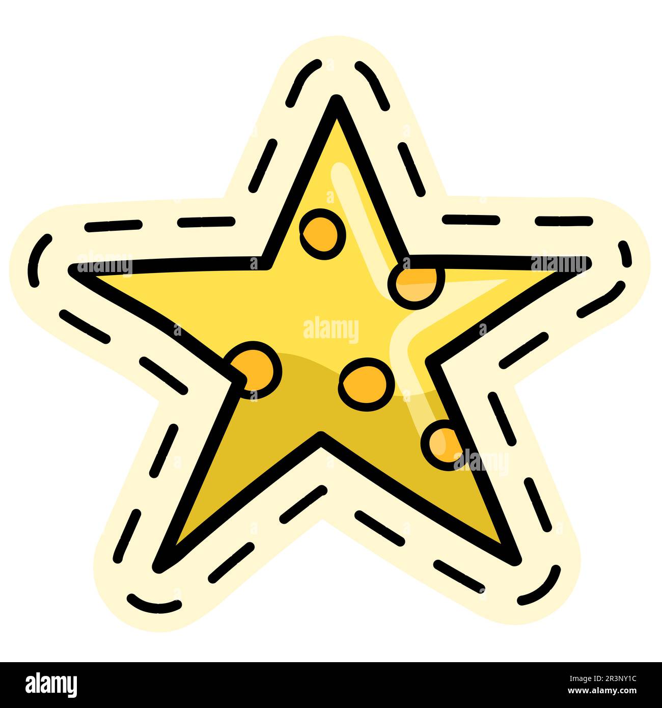Morgenstern-Symbol Kawaii. Bild des doodle-Symbols Stockfoto