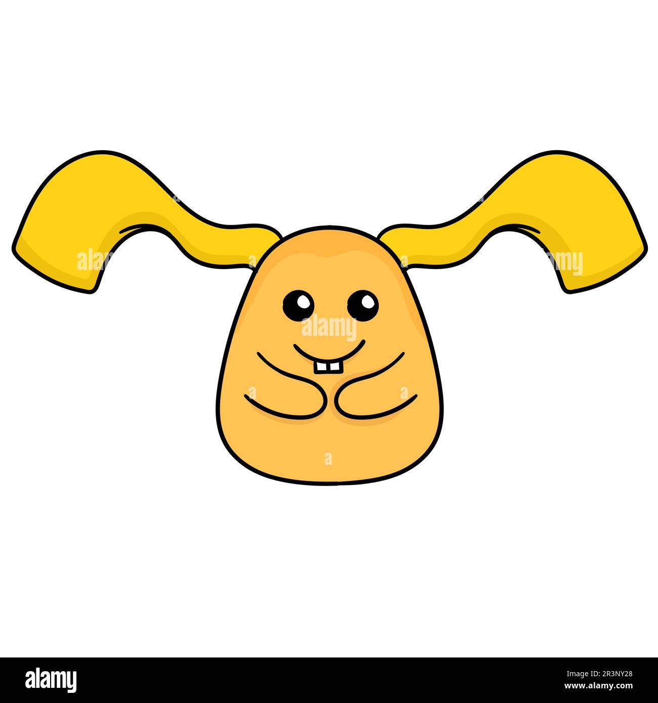 Kawaii, süßes Langohr-Monster. Bild des doodle-Symbols Stockfoto