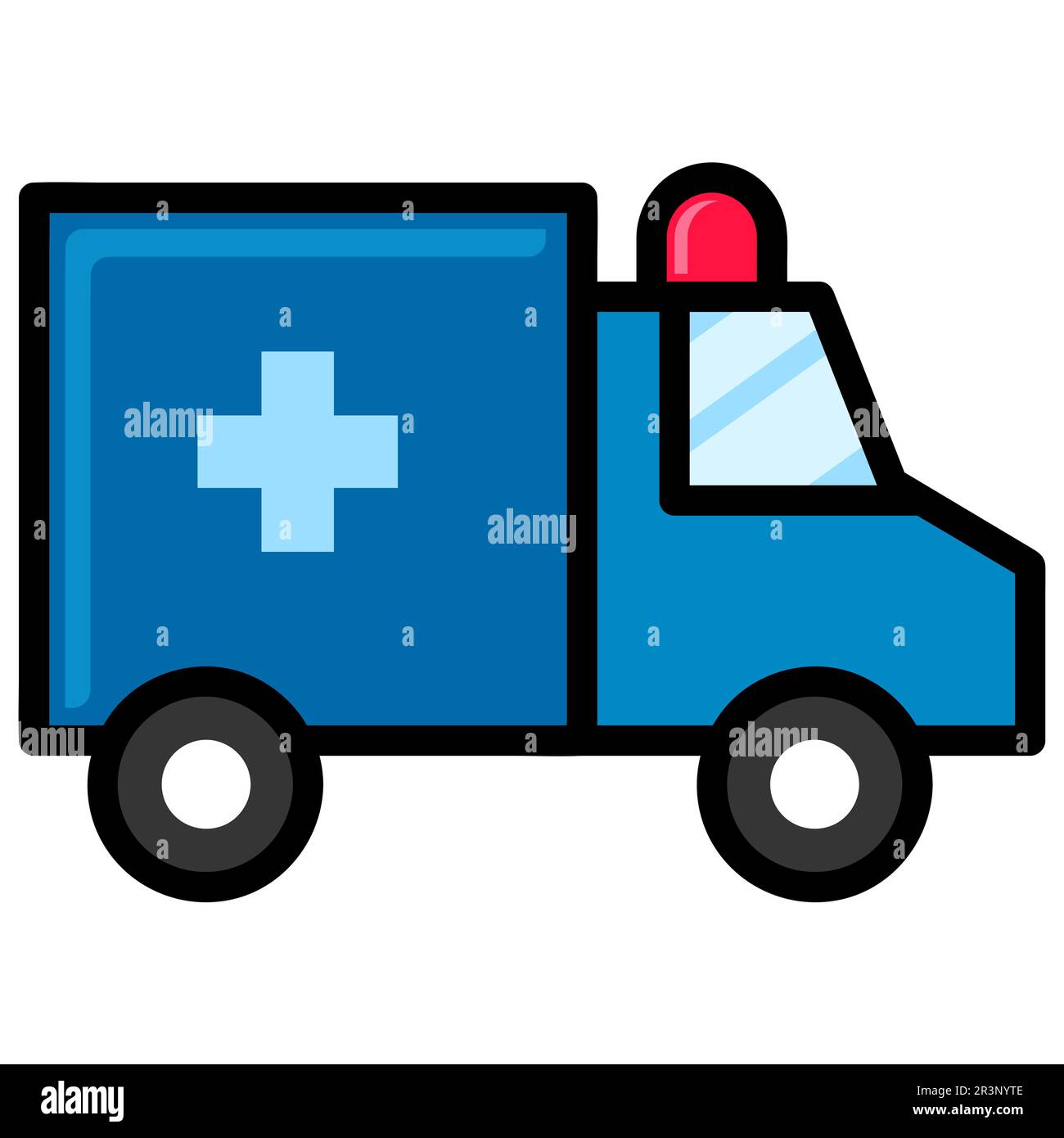 Medizinische Ambulanz Kawaii Doodle Bild. Bild des doodle-Symbols Stockfoto
