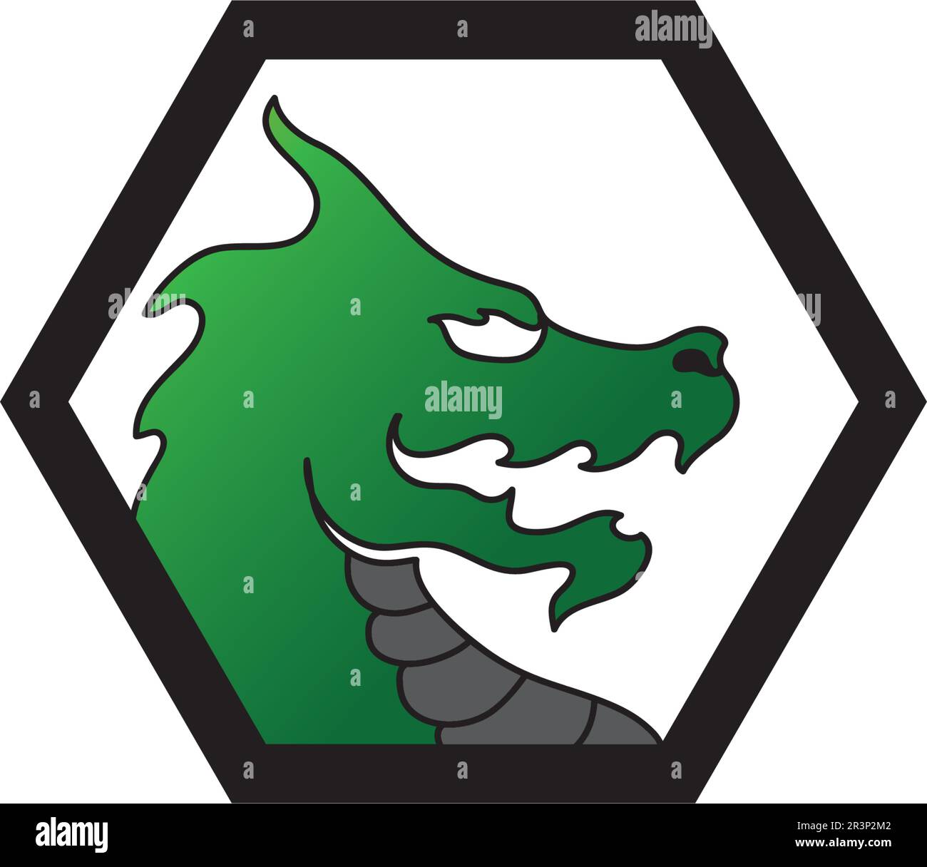 Kopf dragon flachen Farbe logo template Vector Illustration Stock Vektor