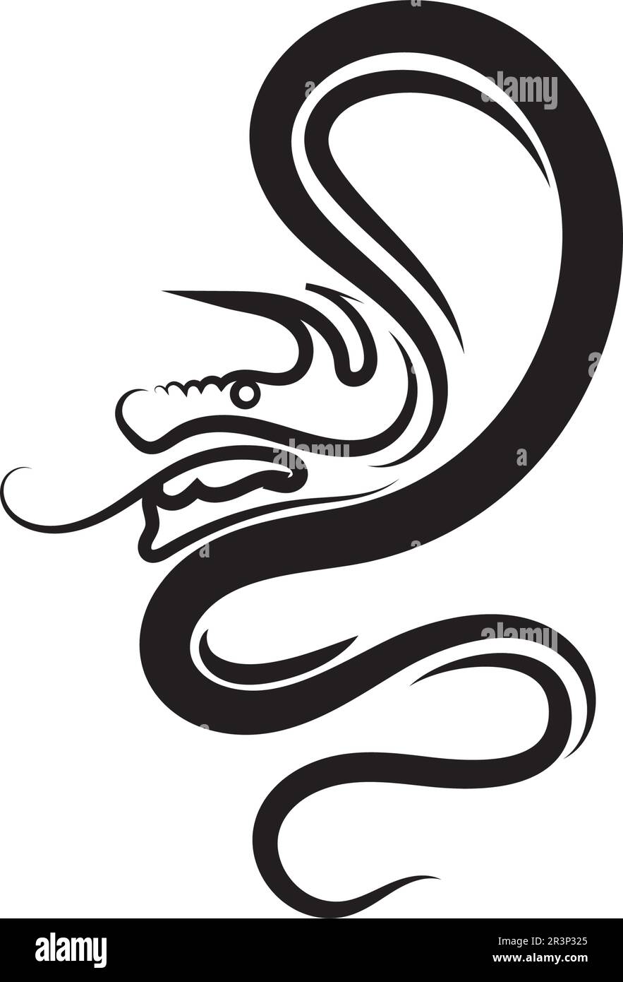 Kopf dragon flachen Farbe logo template Vector Illustration Stock Vektor