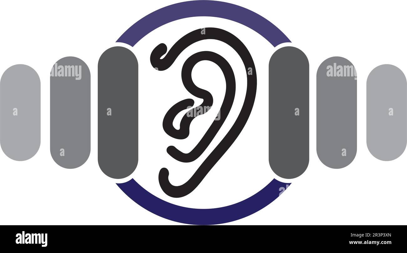 Ohr und Diagnose Gesundheit Logo desain und Vektor Stock Vektor