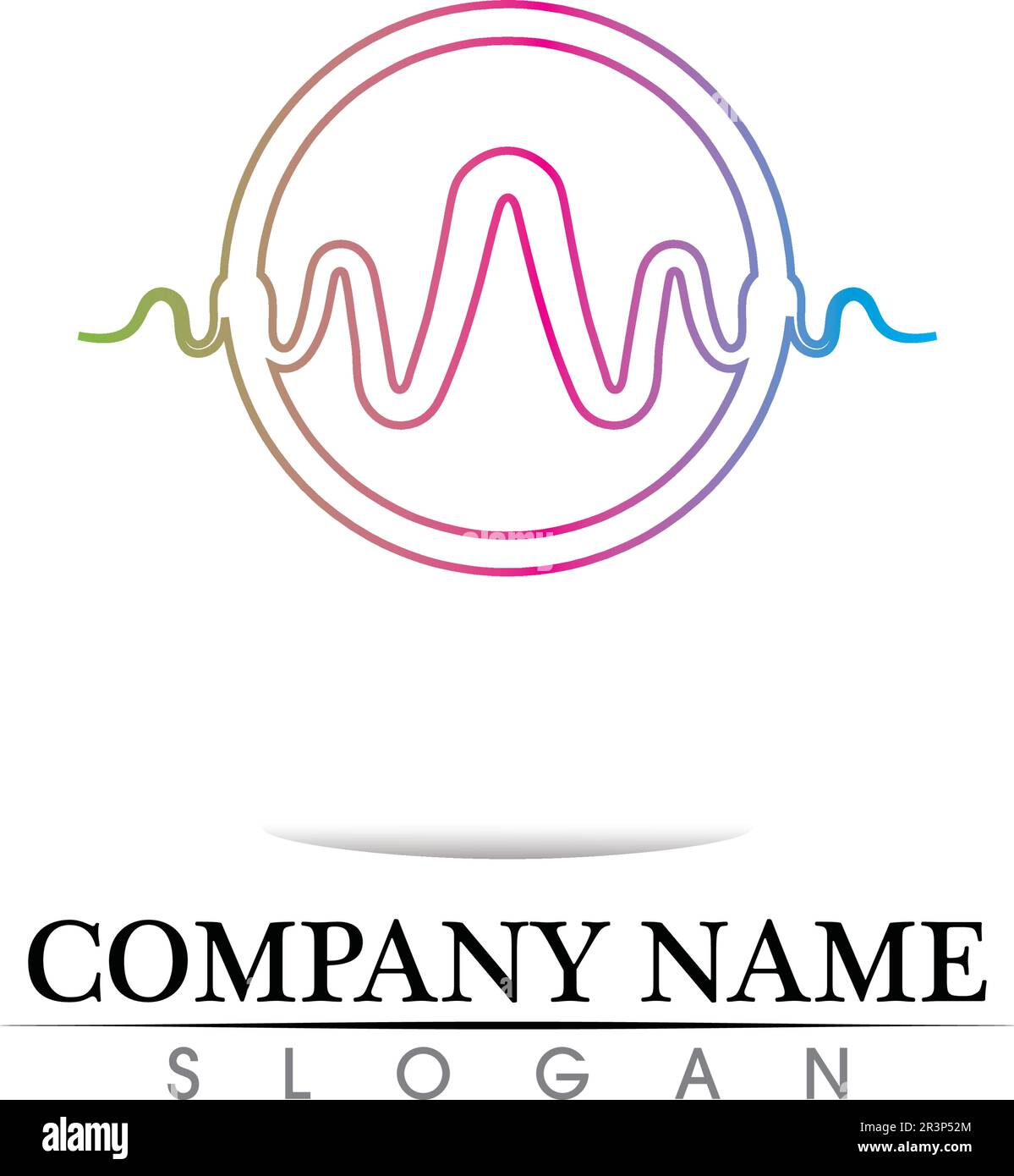 Abbildung: Logo der SoundWave-Symbolvorlage für Vektorsymbole Stock Vektor