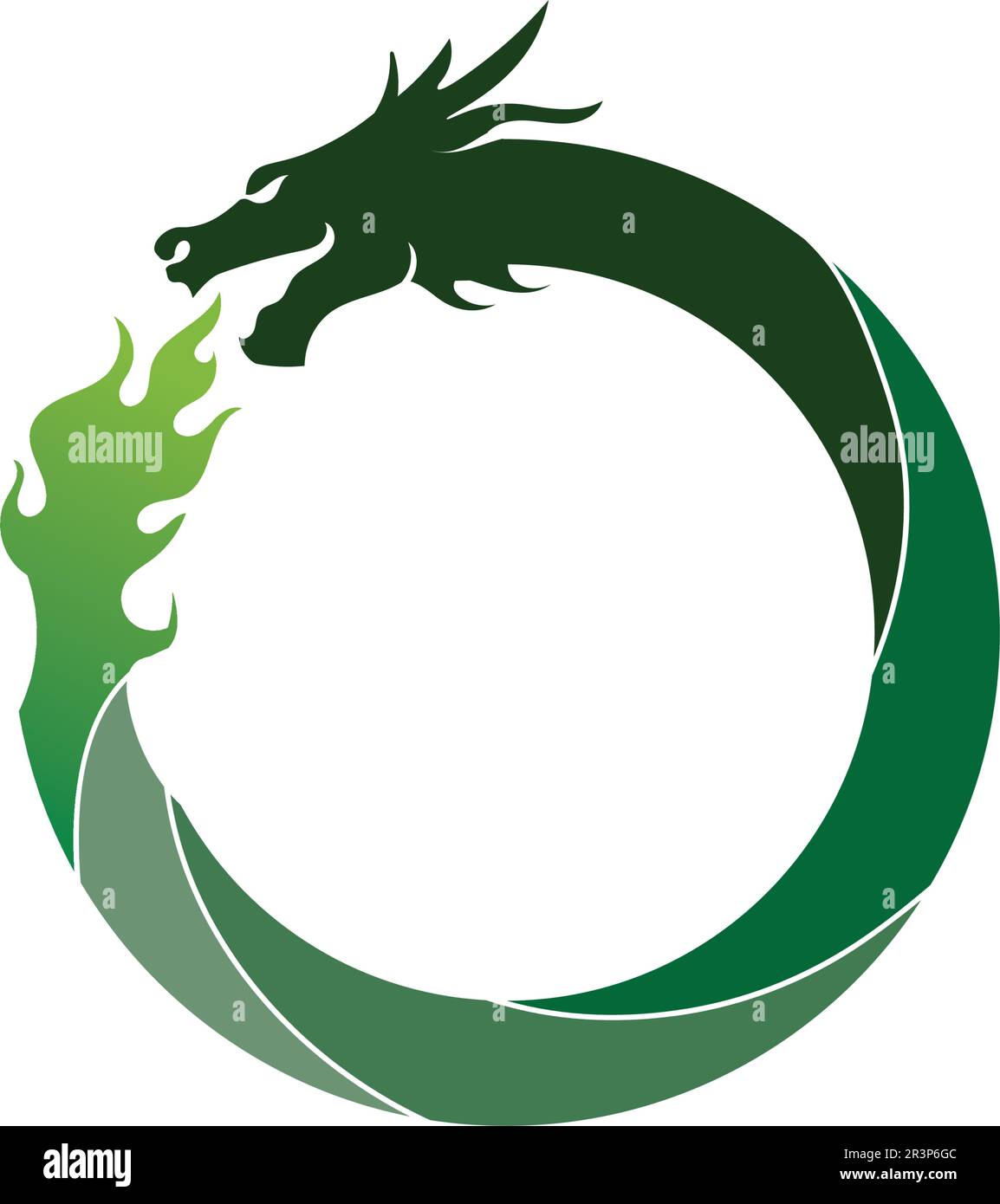 Kopf dragon flachen Farbe logo template Vector Illustration Stock Vektor