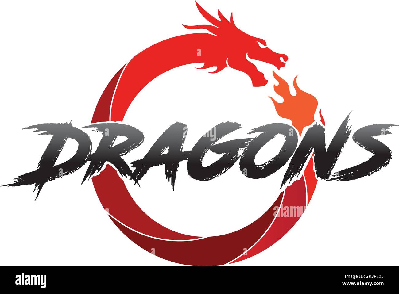 Kopf dragon flachen Farbe logo template Vector Illustration Stock Vektor
