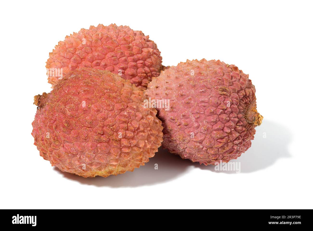 Lychee-Frucht auf einem weißen isolierten Hintergrund Stockfoto