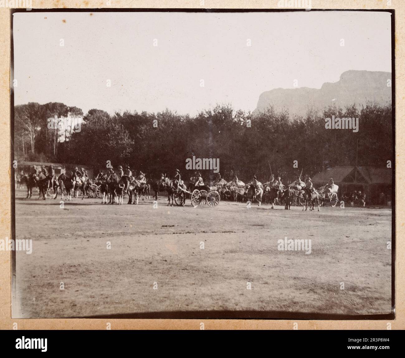 Soldaten auf Paradeplatz während des Zweiten Boer-Krieges, Kapstadt Südafrika, britische Militärgeschichte 1900, Vintage-Foto Stockfoto