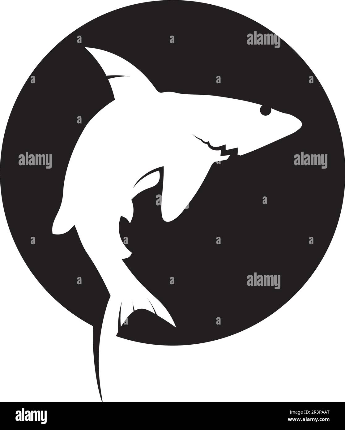 Vorlage für das Shark Logo und Design für Vektorfische wild lebender Meerestiere Stock Vektor