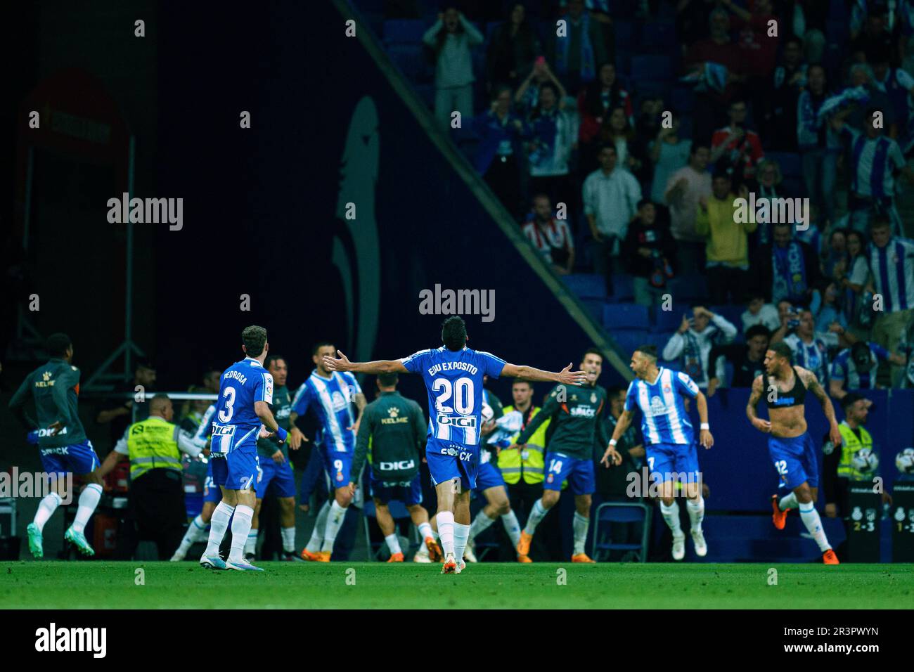 Cornellà, Spanien, 24, Mai 2023. Spanisch La Liga: RCD Espanyol / Atlético de Madrid. Kredit: JG/Alamy Live News Stockfoto