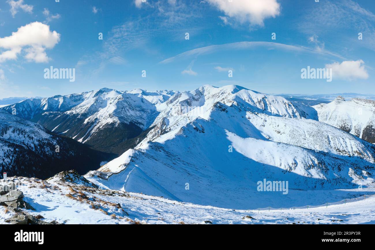 Kasprowy Wierch in der Westlichen Tatra. Winter Blick. Stockfoto