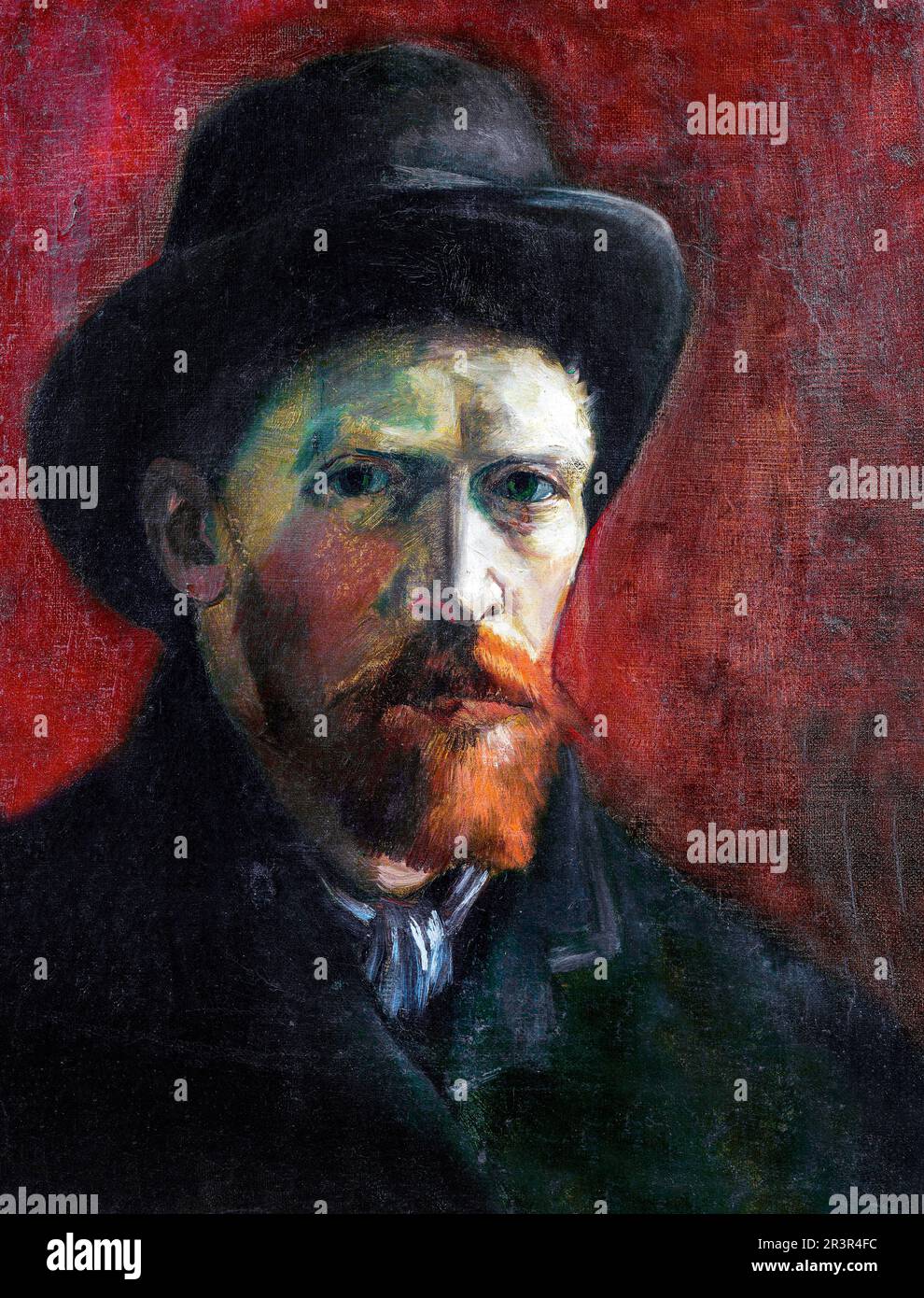 Vincent van Goghs Selbstporträt mit dem berühmten Gemälde Dark Filzhut. Original aus Wikimedia Commons. Stockfoto