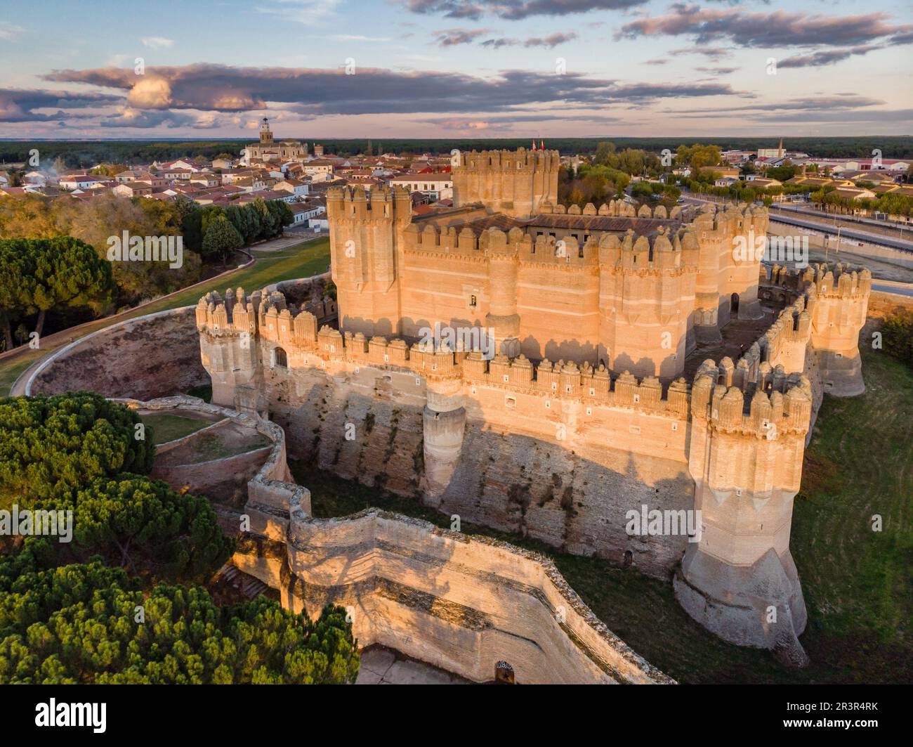 Coca Burg, XV Jahrhundert, Gotik-Mudejar, Coca, Provinz Segovia, Spanien. Stockfoto