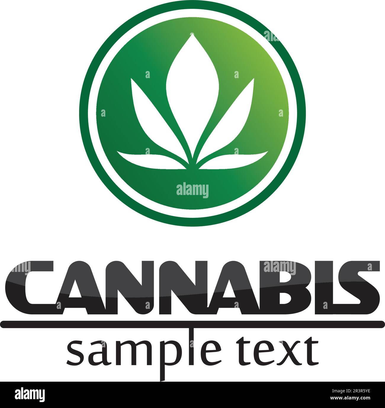 Cannabis Marihuana-Vektor-Logo und -Design Stock Vektor