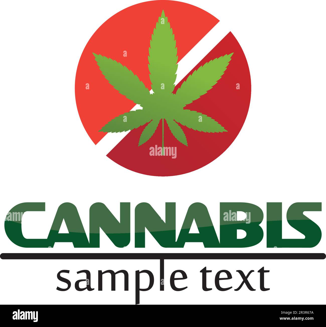 Cannabis Marihuana-Vektor-Logo und -Design Stock Vektor