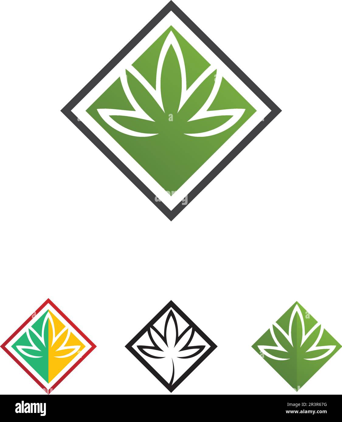 Cannabis Marihuana-Vektor-Logo und -Design Stock Vektor