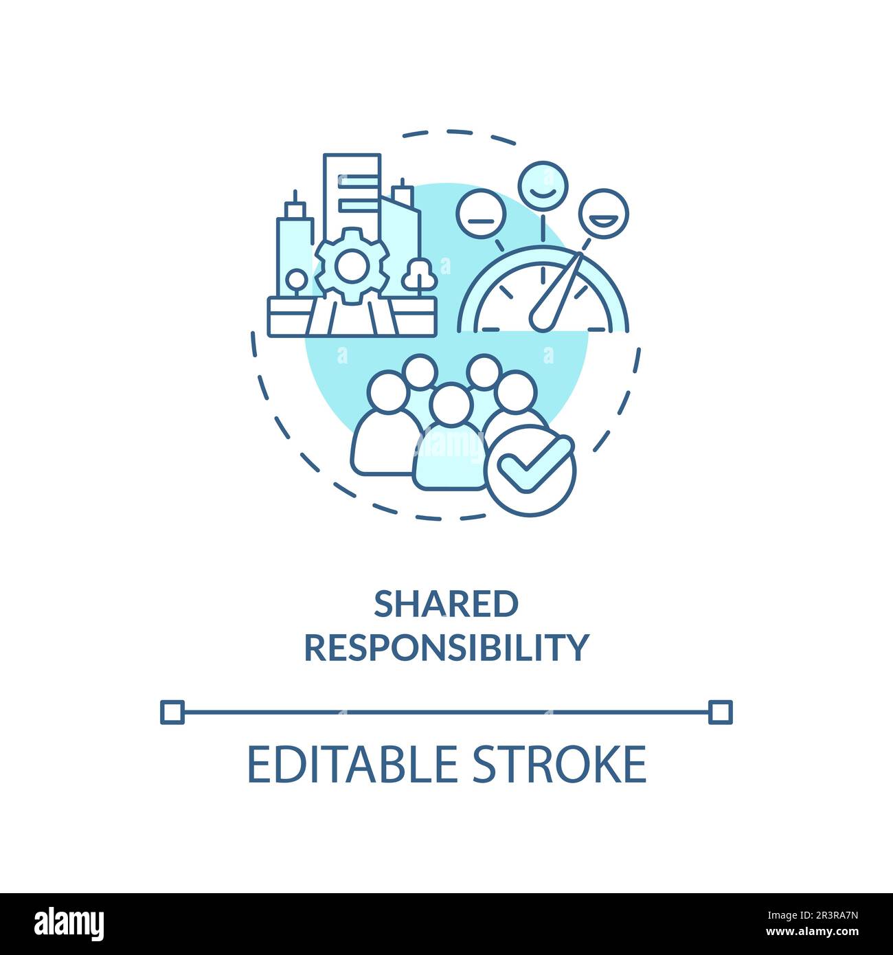 Geteilte Verantwortung – türkisfarbenes Konzept Stock Vektor