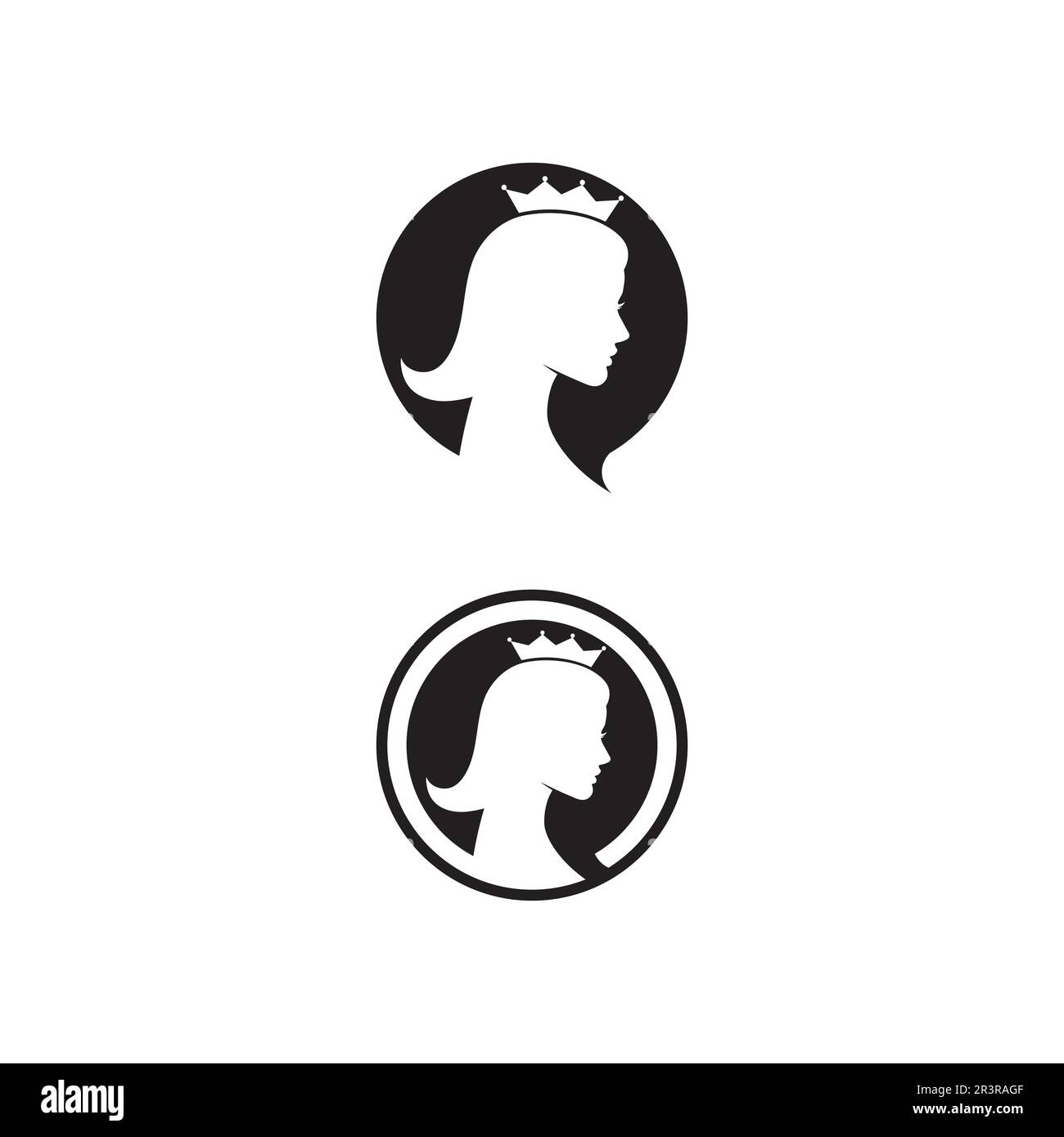 Frau Gesicht silhouette Charakter Illustration logo Symbol Vektor Stock Vektor