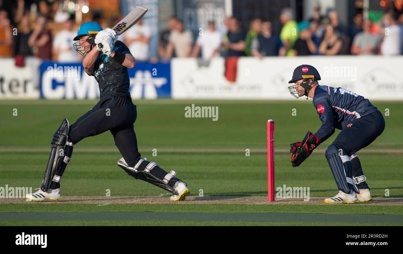 Northampton Mai 24:Adam HoseWORCESTERSHIRE RAPIDS schlägt während des Vitality T20 Blast Match zwischen Northamptonshire Steelbacks und Worcestershire Rapids am County Ground Northampton England . Stockfoto