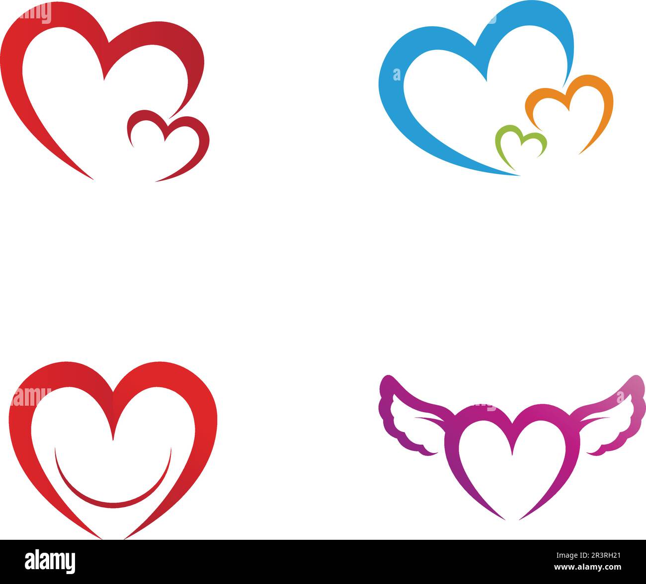 Love-Logo und valentinstag-Symbole Vector Template-Symbol-App Stock Vektor