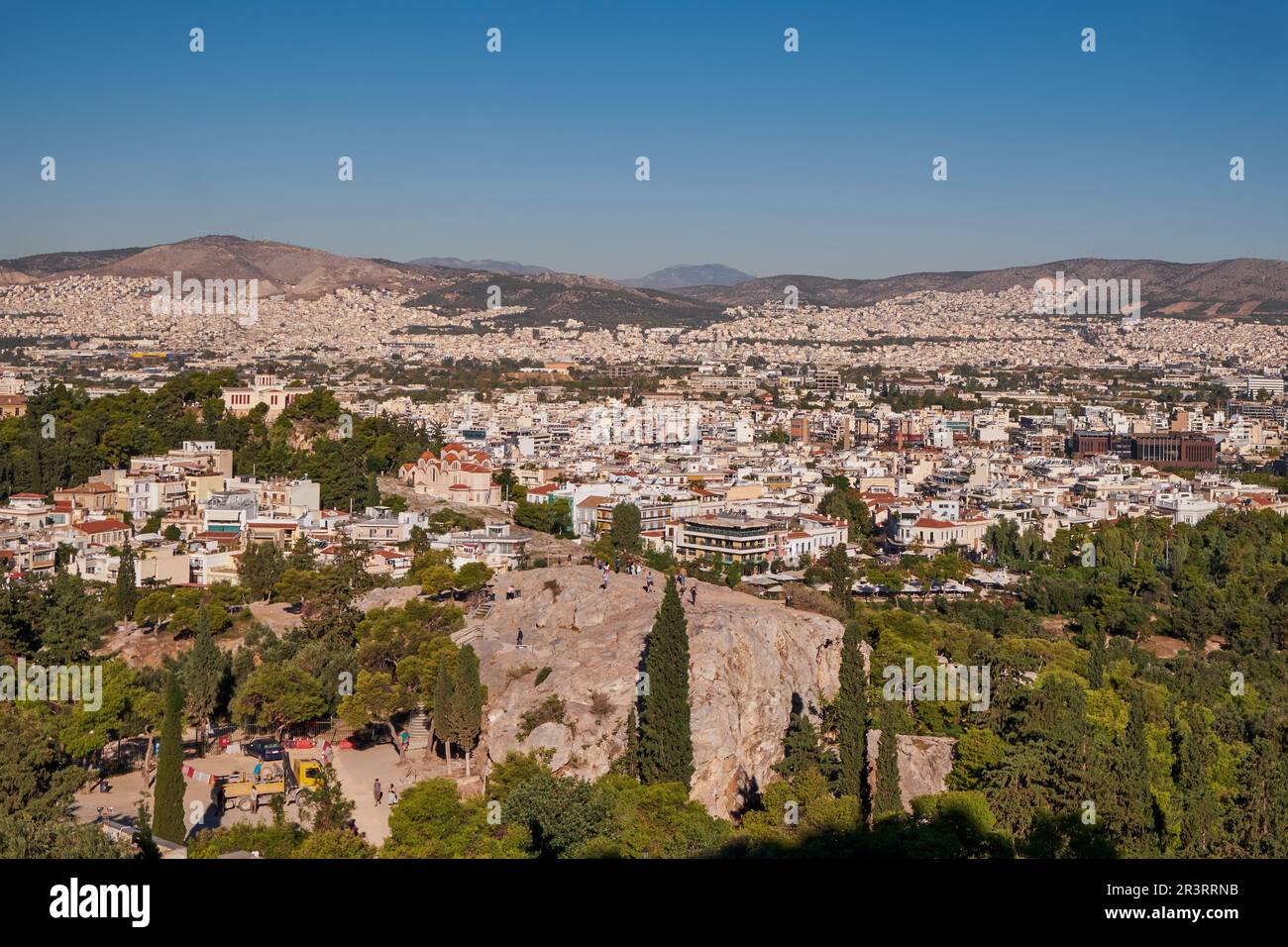 Panoramablick auf Athen von der Akropolis - Griechenland Stockfoto Panoramablick auf Athen von der Akropolis - Griechenland Stockfoto