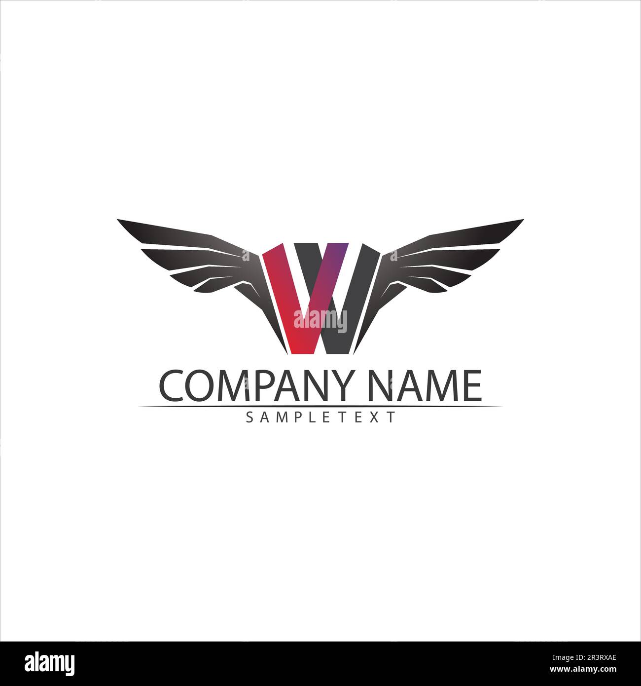 W Schreiben Logo Template Vector Illustration Design Stock Vektor
