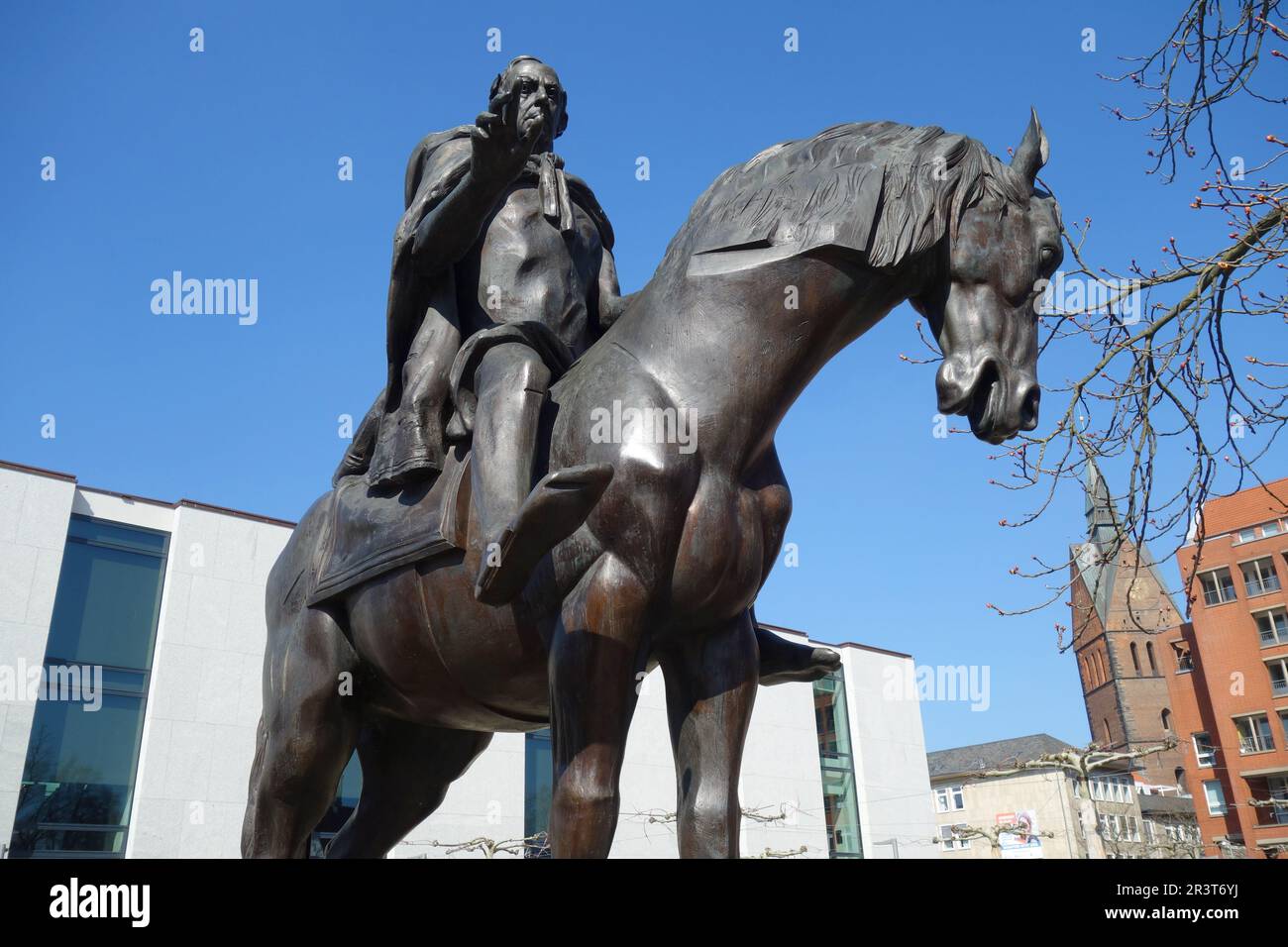 Denkmal der GÃ¶ttingen Sieben in Hannover Stockfoto