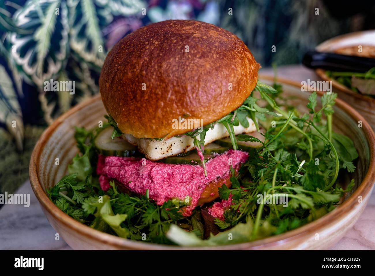 Lacto vegetarischer burger -Fotos und -Bildmaterial in hoher Auflösung ...